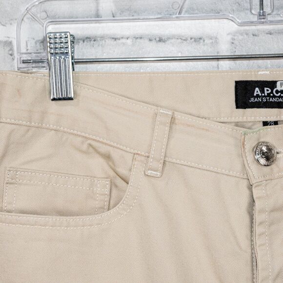 A.P.C. Men's Standard Jeans in light Beige Cotton Button Fly size 28 - Picture 8 of 11